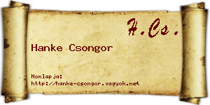 Hanke Csongor névjegykártya